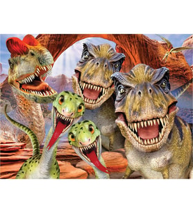 Prime 3D Dinozorlar Selfie Çift Taraflı Puzzle 100 Parça 15037