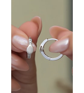 925 Ayar Gümüş Rodyum Kaplama 15 mm Halka Küpe