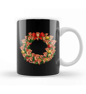 Pizza Multiface Christmas Wreath Kupa Bardak Porselen