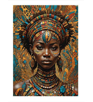 Afrikalı Kadın Desenli Mdf Tablo