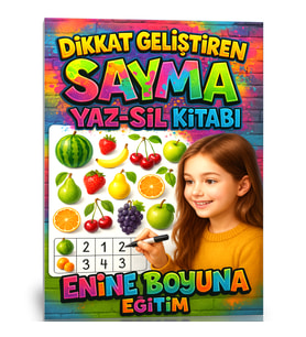 3-9 YAŞ Dikkat Geliştiren SAYMA YAZ-SİL Kitabı (Karışık Nesneleri Bul)