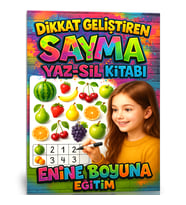 3-9 YAŞ Dikkat Geliştiren SAYMA YAZ-SİL Kitabı (Karışık Nesneleri Bul)