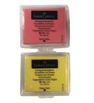 Sarı Kırmızı Hamur Silgi Kutulu 2 Paket Faber Hamur Silgi Çizim Silgisi Yoğrulabilir Silgi Plastik Kutulu