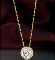 DAİRE 925 AYAR SWAROVSKİ TAŞLI KOLYE