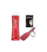 Durex Çilek Hazzı 50 ml Jel + Kırmızı Deri Şaplak + Hediye