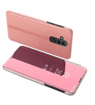 Huawei Mate 20 Lite Uyumlu Aynalı Kapaklı Lüx Kılıf (Rose - Gold)