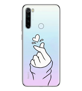 Redmi Note 8 Uyumlu Kalp Desenli Şeffaf Telefon Kılıfı