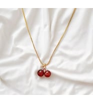 Kiraz kolye (Rose Gold Altın)