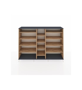 Hyperion Dolap 11 Raflı  220x44x163 Çam-Antrasit/Çam