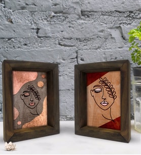 Bk Gift Dekoratif 2'li Doğal Masif Ahşap Çerçeve 15x20cm-46 (Beyaz)