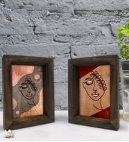Bk Gift Dekoratif 2'li Doğal Masif Ahşap Çerçeve 15x20cm-46 (Beyaz)