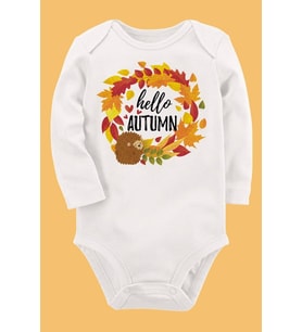 Organik Baskılı Pamuklu Unisex Bebek Body UZUNKOLE68