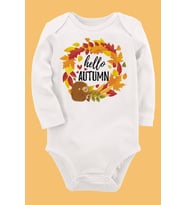 Organik Baskılı Pamuklu Unisex Bebek Body UZUNKOLE68