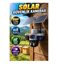 Solar Arıcı Güvenlik Kamerası 9MP 3 Lens 4G SIM Kartlı 12000mAh Gece Görüşlü