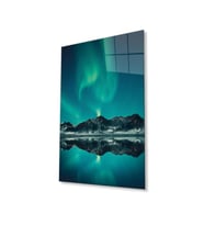 Dağ Yansıma Manzara Cam Tablo 4mm Dayanıklı Temperli Cam Mountain Reflection Landscape Glass Table (Çok Renkli)