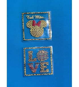 6X6 CM 2 Lİ LEOPAR DESENLİ ŞEFFAF ARMA YAMA DİKİŞ HOBİ AKSESUARI