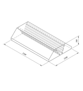 Filtreli Orta Tip Davlumbaz, 250x150 Cm