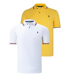 İKİLİ SET T8594 DEWBERRY ERKEK T-SHIRT-BEYAZ-SARI