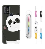 INFINIX Hot 8 9 10 11S Hot 10 Play 10T Kılıf Kablo Koruma Spiral Silikon Hello Panda 1709