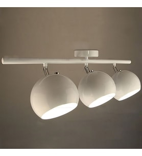 Rsylight Retro Beyaz 180 Derece Hareketli Modern Spor 3 Lü Led spot Avize Günışığı Ampullü