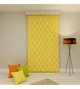 PAREDORA Sarı Geometrik Tek Kanat Fon Perde (Karışık)