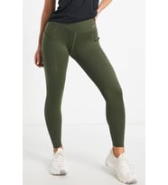 Nike Go Firm Support High Rise Full Length Kadın 6 Cepli Lazer Kesim Antreman Taytı Haki