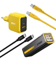 Aohi Magcube 67W 2 Portlu Şarj Adaptörü, 27.600 mAh 240W PD3.1 Powerbank, 140W 1m PD 3.1 480Mbps Süper Hızlı Şarj/Data Kablosu Seti