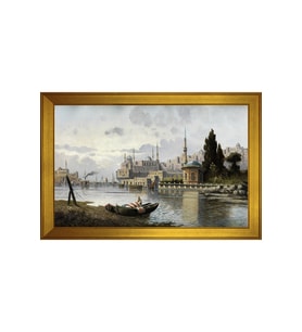 Manzara Temalı Kanvas Tablo 50 x 70 cm Gold Çerçeve