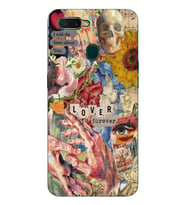 Oppo A5S/AX7/A12 Uyumlu Aesthetic Vintage Kolaj Desenli Şeffaf Telefon Kılıfı