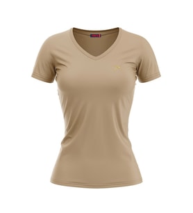 Raru MULIER Kadın Pamuklu Bej Günlük T-shirt