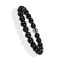 Sertifikalı Gümüş Aparatlı Doğal Obsidyen Taşı Bileklik (Çok Renkli)