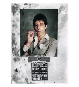 Cuban Cigar Tony Montana Tablo Ahşap Poster Dekoratif