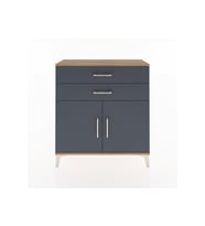 Arges Şifonyer Tek Raflı 2 Çekmeceli 2 Kapaklı 88x30x96 Çam-Antrasit