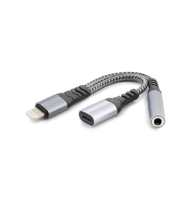 Lıghtnıng To Type-C + 3.5 Mm F Kablo Siyah GJ-012