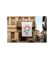 Yeşil Sol Parti Bayrağı 140gr Premium Raşel Kumaş 300x450cm
