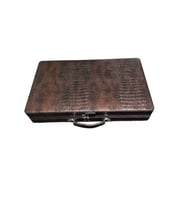 Lüks Tavla Takımı - Deri Çantalı Tavla Takımı - Tavla Seti - Turkish Backgammon (Kahverengi)