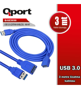 QPORT Q-UZ3030 USB3.0 3MT UZATMA KABLOSU