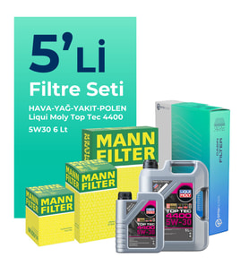 MANN Renault Koleos 1.6 Dizel Filtre Bakım Seti Liqui Moly Motor Yağlı (2016-2018) 5 Li