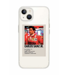 Iphone 14 Uyumlu Carlos Sainz Desenli Şeffaf Telefon Kılıfı