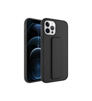 Apple iPhone 12 Pro Max Uyumlu Kılıf Zore Qstand Kapak (Siyah)