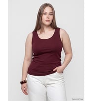 LCW Curve Bordo Büyük Beden U Yaka Kadın Atlet