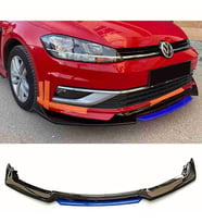 Seat Ibiza 2008-2017 Mavi Şeritli Renkli Ön Ek Ön Lip Piona Black 4 Prç