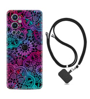 Tecno Spark 9 Pro Kılıf Silikon Boyun Askılı İpli Desenli Silikon Colurful Mandala 1667