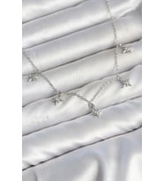 Pirinç Gümüş Renk Sıralı Minimal Kutup Yıldızı Model Kadın Kolye TJ-BKO11144