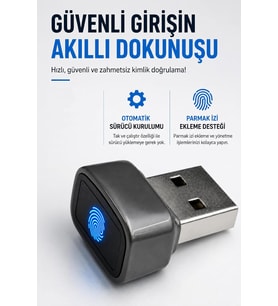 Coverzone Notebook ve PC Uyumlu ENT USB Parmak İzi Okuyucu FP300J