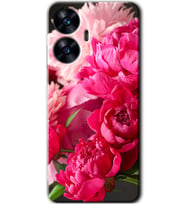 Realme C55 Kılıf HD Desen Baskılı Kılıf - Kırmızı Beyaz Gül