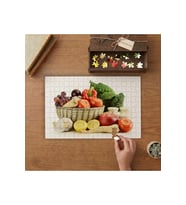 Sepetteki Renkli Sebzeler Tasarımı 240 parça Ahşap Puzzle Ahşap Kutuda MP01691