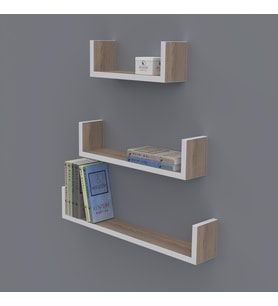 Kenzlife kitaplık müjgan 012*060-045-030*20 crd duvar rafı