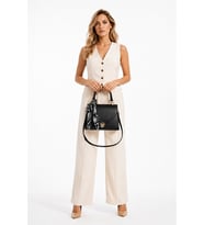 GLANZIA Bella Ivory Mini Bag Kırık Beyaz Kadın El ve Omuz Çantası Şık Günlük Kullanım Suni Deri