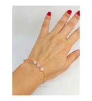 Pembe Kuvars Taşı Tasarım Bileklik (52040)